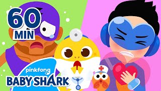 BEST Baby Shark Doctor Meets Superheros at the Hospital  Compilation  Baby Shark Official [upl. by Holtz]