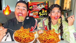 EATING The Worlds SPICIEST FOODS Challenge 🥵  Familia Diamond [upl. by Brieta624]