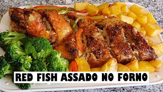 Red Fish  Peixe Vermelho  Assado no Forno Como fazer um peixe suculento com batatas e brócolos [upl. by Lyckman]