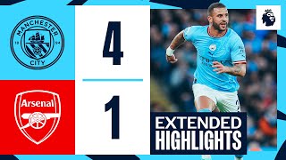 EXTENDED HIGHLIGHTS  Man City 41 Arsenal  De Bruyne Stones amp Haaland Goals [upl. by Ailene712]