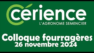 Cérience  Colloque fourragères 26 novembre 2024 [upl. by Lorene]