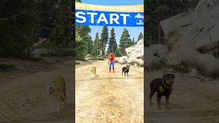 Lion 🦁 vs dog 🐶 race video 😱😨😮gta5 viralvideo [upl. by Aleekat512]