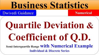 Quartile Deviation in discrete series and individual Coefficient of Quartile Deviation statistics [upl. by Tertia]