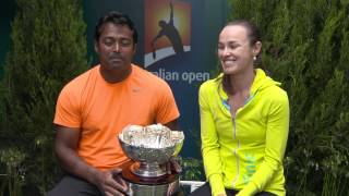 Mixed doubles Martina Hingis and Leander Paes interview  Australian Open 2015 [upl. by Terryn]