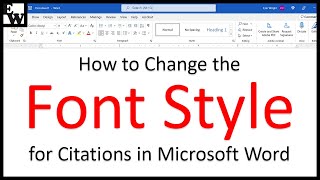 How to Change the Font Style for Citations in Microsoft Word [upl. by Ahs]