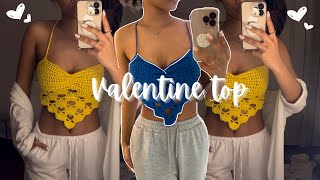 how to crochet valentine top [upl. by Naujyt]