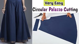 Very Easy Circular Palazzo Pant Cutting and StitchingPlazo Cutting For BeginnersStyle by Radhika [upl. by Ahsinam]