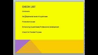 Clinical SupervisionCheck List [upl. by Ahsirtap]