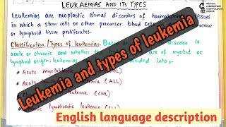 Leukemia and typessummarized formin english language [upl. by Ailes507]