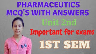 Pharmaceutics 1  MCQ with answers  B Pharmacy 1st semester  Perfect pharmacy [upl. by Tloh]