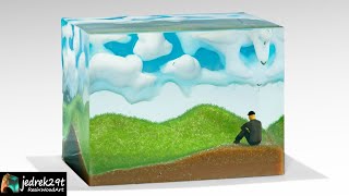 DIORAMA from Photo How to Make Epoxy Resin Mountains  Resin Art [upl. by Petua]