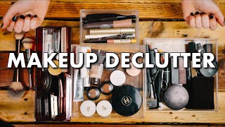 Decluttering My Entire Makeup Collection  getting rid of my makeup amp becoming minimalist 2021 [upl. by Aztiley]