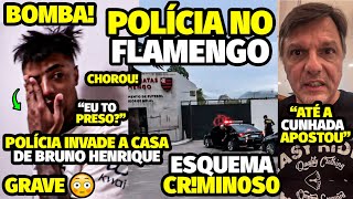 O CHORO DESESPERADOR DE BRUNO HENRIQUE APÓS POLÍCIA INVADIR SUA CASA E CT DO FLAMENGO POR MANIPULAR [upl. by Yrolam24]