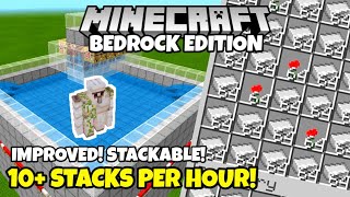 ONE CHUNK IRON FARM  STACKABLE  116 115  Minecraft Bedrock Iron Farm  116064 [upl. by Garnette]