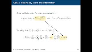 Supervised Learning 53 Iteratively Reweighted Least Squares [upl. by Notfilc257]