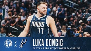 Luka Doncic 28 Points Highlights vs Spurs  October 24 2024 [upl. by Jerrylee]