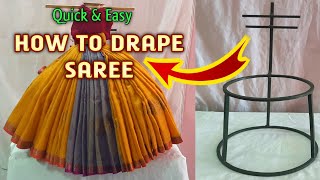 Quick amp easy Varamahalakshmi saree draping with using stand  How to drape Saree for goddess lakshmi [upl. by Almond711]