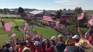 What it Was Like on 1st Tee at 2016 Ryder Cup at Hazeltine National [upl. by Naletak]