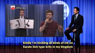 Daniel Radcliffe Singing Rapping Alphabet Aerobics Lyrics on Screen [upl. by Timmons]