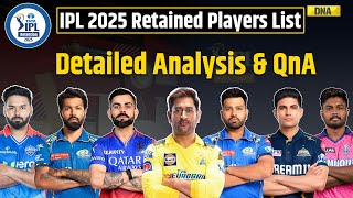 IPL 2025 Retention List Confirmed Retained Players List amp Team Review  CSK  MI  KKR  DC  LSG [upl. by Ruyle]