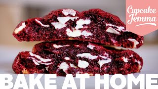 Red Velvet New York Cookie Recipe  Cupcake Jemma [upl. by Ailema]