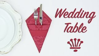 Napkin folding fancy silverware pocket for the Thanksgiving table [upl. by Ellennahs]