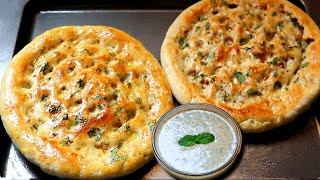 Qeema Naan Recipe No Oven No Tandoor । How to make naan on Tawa   Raita Recipe [upl. by Jobyna]