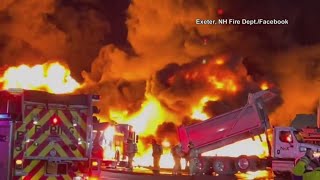 Massive blaze breaks out at fuel company in New Hampshire [upl. by Ronaele]