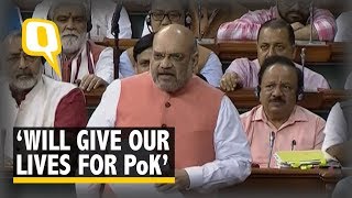 Will Give Our Lives for PoK Amit Shah Moves Resolution to Revoke Article 370 in LS  The Quint [upl. by Platon622]