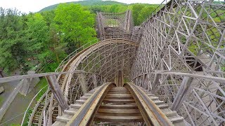 4K AWESOME Twister Roller Coaster Front Seat POV Knoebels Amusement Park [upl. by Yanat]