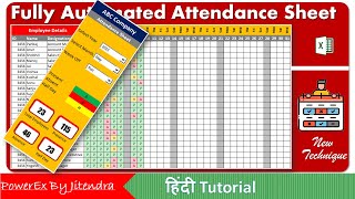 Fully Automated Attendance Sheet in Excel  Attendance Sheet in Excel [upl. by Karilla]