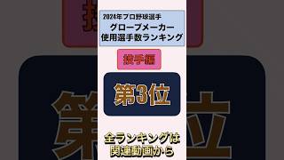 【投手3位】2024年度グローブメーカー使用選手数ランキング投手編第3位 [upl. by Anigue]