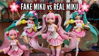 Hatsune Miku Figure Comparison  SAKURA MIKU  EASTER BUNNY MIKU [upl. by Aisauqal199]