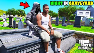 Franklin Spending a Night Alone in Scary Graveyard Challenge in GTA 5  SHINCHAN and CHOP [upl. by Way]