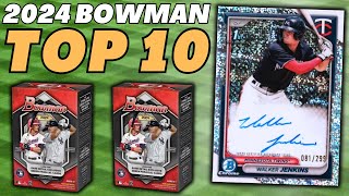 Top 10 Prospect Autographs in 2024 Bowman  Updated 842024  Bowman Chrome Baseball Cards [upl. by Norej]