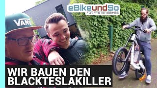 DIY 20KW ELMOTO UMBAU AUF 17quot 21S 88V  WIR BAUEN DEN BLACKTESLAKILLER [upl. by Acisset]