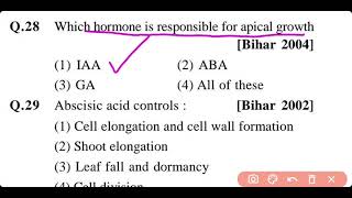 Plant Hormones  Most Important MCQ Questions for NEET 2024 [upl. by Tsuda702]