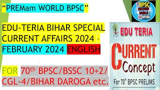 Bihar Current Affairs In English 2024  Edu Teria Bihar Current Affairs 2024 [upl. by Avehsile]