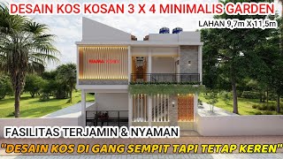 DESAIN KOS 3 X 4 MINIMALIS GARDEN ll Kamar Mandi Dalam R Santai amp T Jemuran [upl. by Krispin]