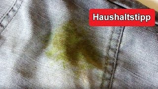 Grasflecken aus Kleidung mit Essig entfernen – Anleitung Grasfleck Jeans Trikot Hose rausbekommen [upl. by Nitsrek]