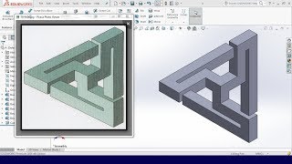 The Penrose Triangle  Impossible Triangle  Part Modeling Tutorial  SolidWorks 2016 [upl. by Eihpos]