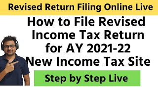 How to File Revised Income Tax Return ITR on New Portal For AY 202122  FY 202021  Revised ITR [upl. by Killoran]