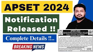 AP SET 2024  Notification Released apset2024 apset net2024 apset2024notification [upl. by Fulcher858]