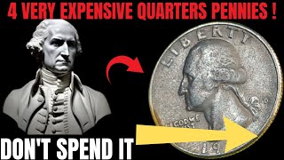 Most Valuable Washington Quarter Dollars top 4 Rare coins in the world a lot of Money [upl. by Anabel]