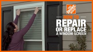 How to Repair or Replace a Window Screen  The Home Depot [upl. by Elokyn]