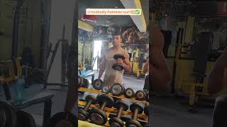 Crossbody Hammer Curl ☠️☠️youtubeshorts viralreels bodybuilding 🥇🥇 [upl. by Irolam]