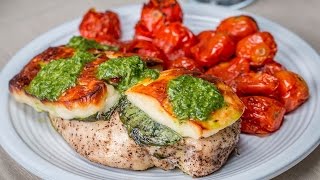 OnePan Basil Halloumi Chicken [upl. by Aicul669]