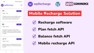 wpRecharge  How to start mobile recharge business  Mobile recharge api  Recharge plan api [upl. by Ardnuassac]