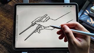 How to draw hand holding chopsticks  Easy Drawing Tutorial [upl. by Orgell]