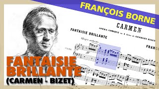 🎼FRANÇOIS BORNE  Fantaisie Brillante for FLUTE and PIANO CARMEN  BIZET  Sheet Music Scrolling [upl. by Eirelav]